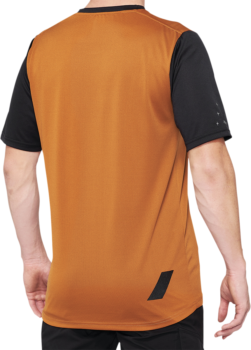 100% Ridecamp Short-Sleeve Jersey - Terracotta/Black for Mountain Biking and Cycling, Part Number 40027-00016