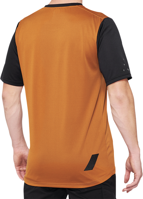 100% Ridecamp Short-Sleeve Jersey - Terracotta/Black for Mountain Biking and Cycling, Part Number 40027-00016