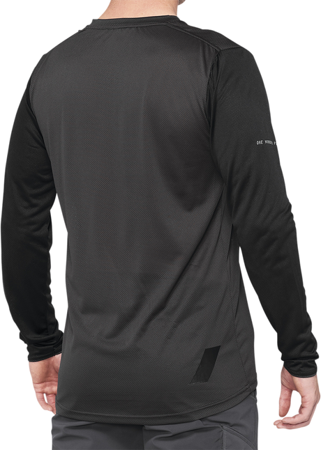 100% Ridecamp Long-Sleeve Jersey for Cycling - Black/Charcoal, Small (Part No. 40028-00000)