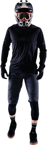 100% Ridecamp Long-Sleeve Jersey for Mountain Biking - Black/Charcoal, XL - Part 40028-00003