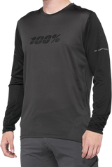 100% Ridecamp Long-Sleeve Jersey - Black/Charcoal - Medium - Fits Bikes with 20-22 inch Frame Size