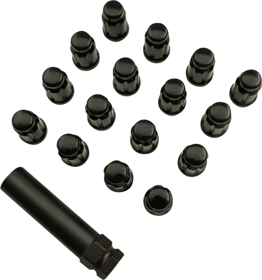 MOOSE OFFROAD Splined Lug Nuts - M12 x 1.50 Thread - Black Finish - Fits Toyota Tacoma and Ford F-150 with 16 Pack SPMO3807BL4