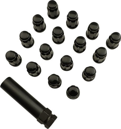 MOOSE OFFROAD Splined Lug Nuts - M12 x 1.50 Thread - Black Finish - Fits Toyota Tacoma and Ford F-150 with 16 Pack SPMO3807BL4