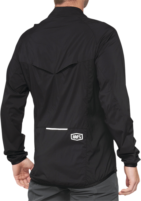 100% Corridor Stretch Windbreaker Jacket for Road and Trail - Black, Small, Part Number 40042-00000