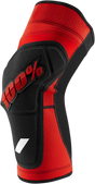 100% Ridecamp Knee Guards - Medium - Red/Black - Lightweight Motorcycle Protective Gear for Off-Road and Motocross Vehicles