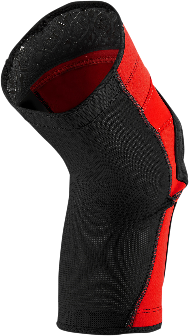 100% Ridecamp Knee Guards - Medium - Red/Black - Lightweight Motorcycle Protective Gear for Off-Road and Motocross Vehicles