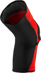 100% Ridecamp Knee Guards - Large, Red/Black - Lightweight Slip-On Design with Breathable Neoprene for Motorcycle and ATV Riders