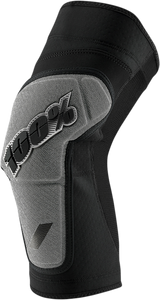 100% Ridecamp Knee Guards - Medium, Black/Gray – Lightweight Protective Gear for Mountain Bikes and Off-Road Vehicles
