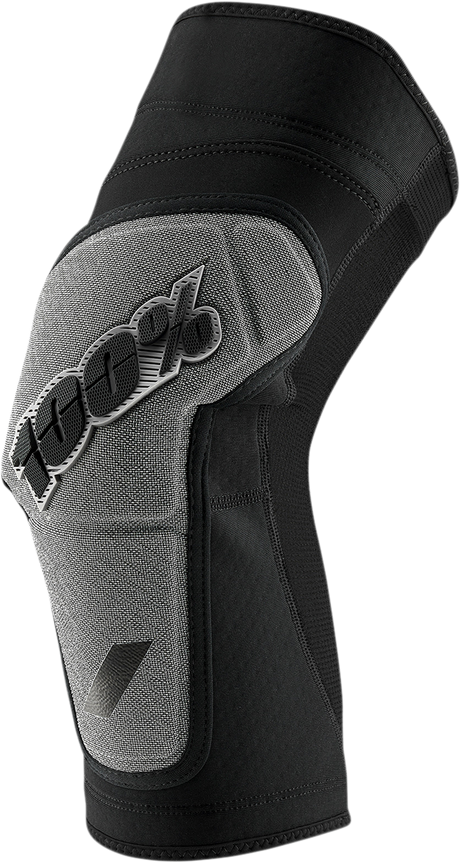 100% Ridecamp Knee Guards - Black/Gray - Small - Lightweight Protection for Off-Road and Trail Riding