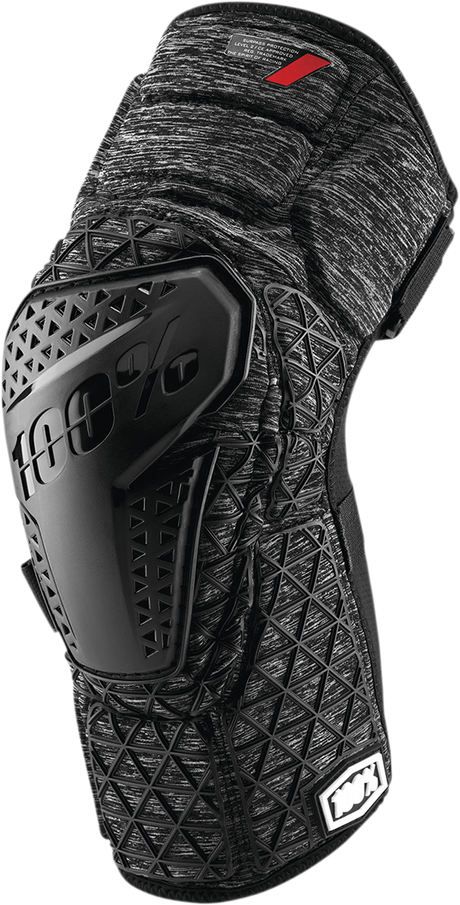 100% Surpass Knee Guards XL by 100% - Heather Gray/Black with Impact-Absorbing Features for Mountain Biking and BMX