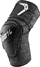 100% Fortis Knee Guards - Heather Gray/Black, S/M | Designed for Mountain Biking & Off-Road Cycling