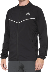 100% Corridor Stretch Windbreaker Jacket for Men - Black, XL - Part 40042-00003, Fits Road and Trail Bikes