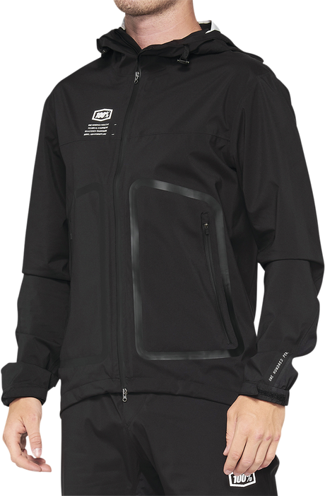 100% Hydromatic Jacket - Black, Medium - Waterproof and Breathable Motorcycle Riding Outerwear with Custom Logo