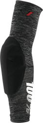 100% Teratec Elbow Guards - Heather Gray/Black, Large – Compatible with Off-Road and Mountain Biking