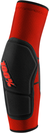 100% Ridecamp Elbow Guards - Medium, Red/Black, Lightweight Slip-On Protective Gear for Off-Road & Mountain Bikes (Part No. 70000-00010)