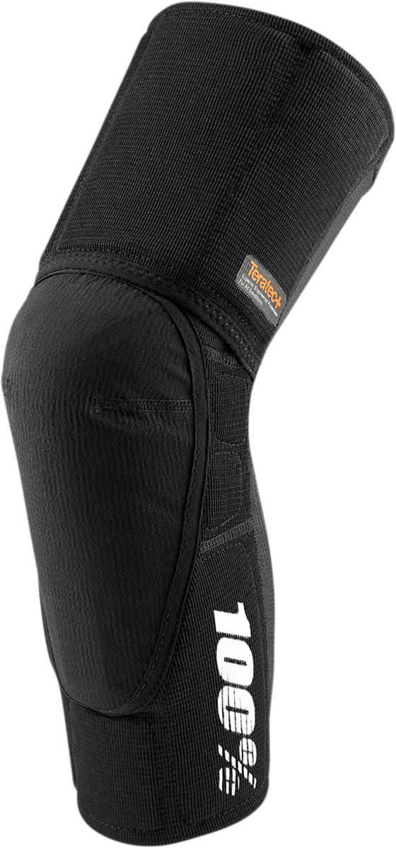 100% Teratec Plus Knee Guards Large - Black with Impact Protection for Motocross and Off-Road Vehicles