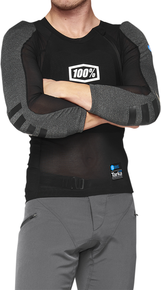 100% Tarka Body Armor Long Sleeve Black - Small with SmartShock® Protection for Motorcycle Riding