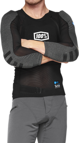 100% Tarka Long Sleeve Body Armor - Black - XL with SmartShock® Protection for Mountain Biking and Motocross