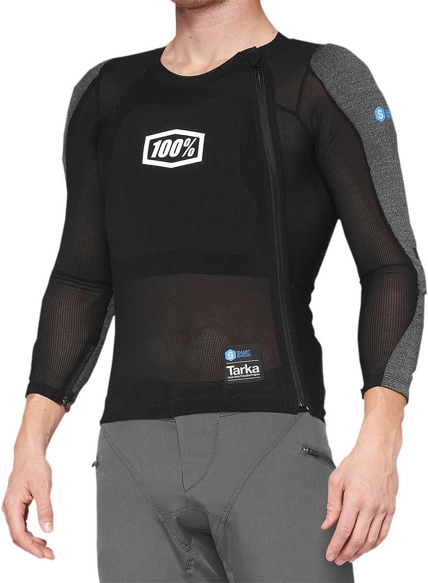 100% Tarka Long Sleeve Body Armor - Black - XL with SmartShock® Protection for Mountain Biking and Motocross