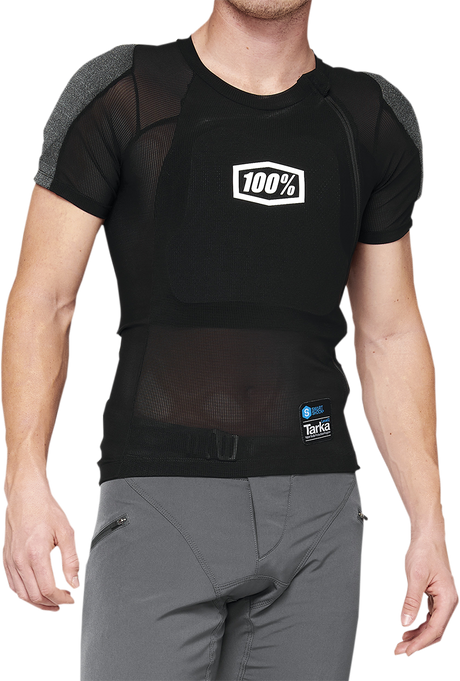 100% Tarka Body Armor Short Sleeve Black XL – Motorcycle Protective Gear with SmartShock® Back and Chest Protection for Off-Road and Street Riding