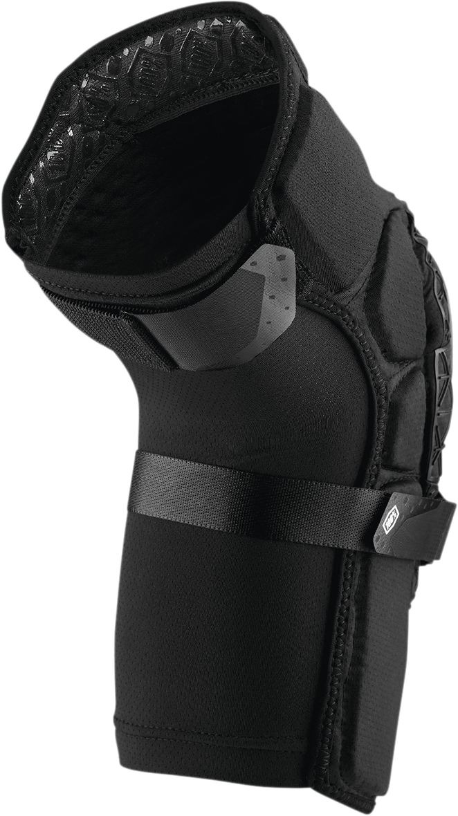 100% Surpass Knee Guards - Black Medium with Impact-Absorbing Design for Mountain Biking and BMX