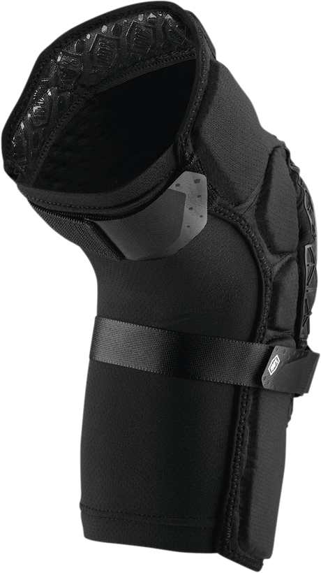 100% Surpass Knee Guards - Black Medium with Impact-Absorbing Design for Mountain Biking and BMX