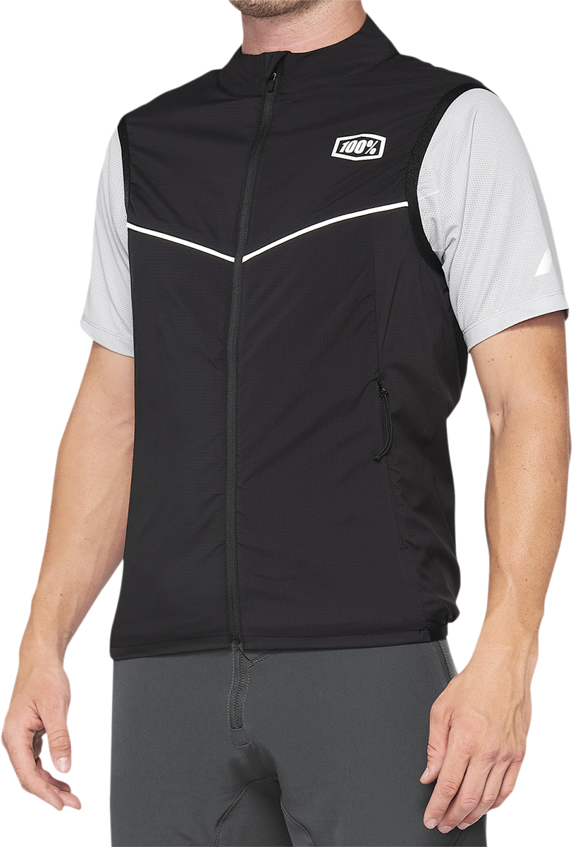 100% Corridor Stretch Vest for Road Bikes – Black, Large – Part No. 40043-00002 – Wind and Water Resistant Cycling Vest