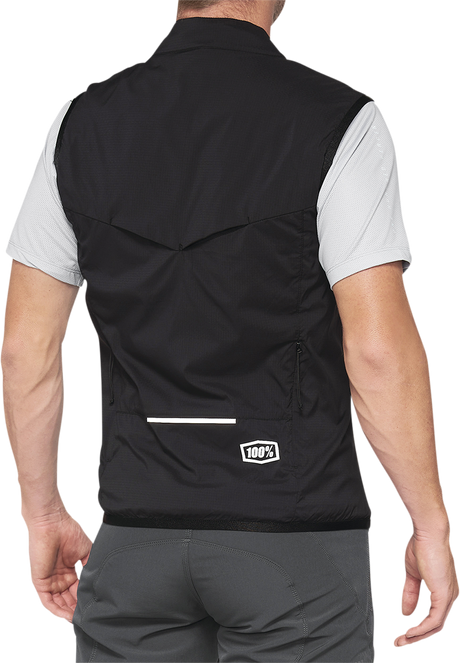 100% Corridor Stretch Vest for Road Bikes – Black, Large – Part No. 40043-00002 – Wind and Water Resistant Cycling Vest