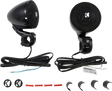 KICKER Mini Speakers 47PSMB34 with Cast-Aluminum Clamp Mount for Bars and Handlebars – 4 Ohm, Black