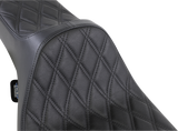 Drag Specialties Seats Extended Reach Predator III Seat for Harley FL '99-'07 with 6.5-Inch Driver Support, Black Stitching