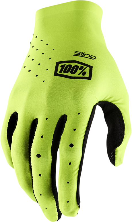 100% Sling MX Gloves Small with Fluorescent Yellow Color - Designed for Motocross and Off-Road Motorcycle Riders