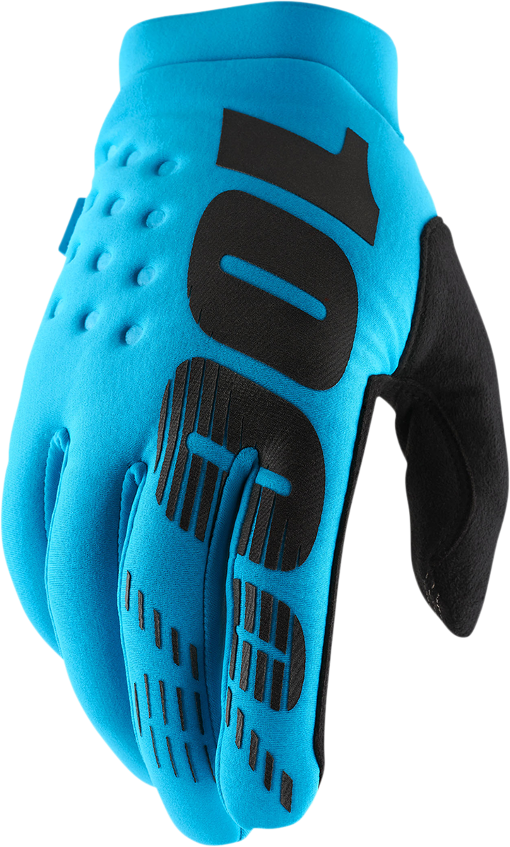 100% Brisker Gloves - Turquoise XL with Insulated Soft-Shell Top for Cold Weather, Universal Fit