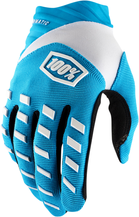 100% Airmatic Gloves - Blue, Small | Durable Neoprene Cuff & Tech-Enabled Design for Motorcycle Riding