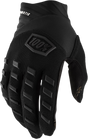 100% Airmatic Gloves - Black/Charcoal - Medium | Durable Cycling Gloves with Adjustable Wrist Closure and Tech Integration