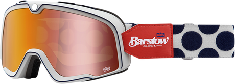 100% Barstow Goggle Hayworth with Red Mirror Lens - Perfect Fit for ATV and Off-Road Vehicles