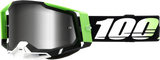 100% Racecraft 2 Goggle with Silver Mirror Lens - Kalkuta Design for Motocross and Off-Road Vehicles