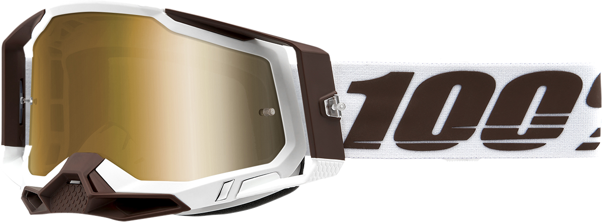 100% Racecraft 2 Snowbird Goggle with True Gold Mirror Lens - Perfect for Off-Road and Motocross Vehicles