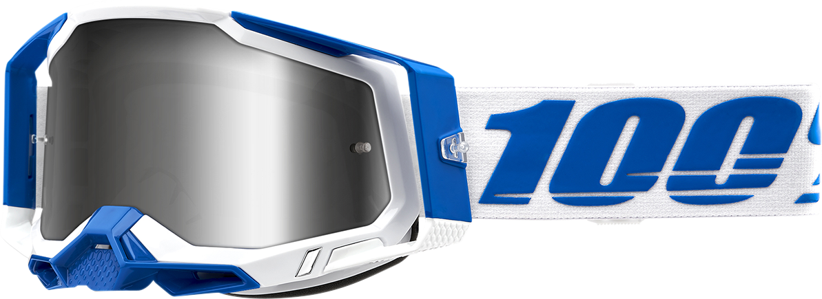 100% Racecraft 2 Goggle - Isola with Flash Silver Mirror Lens for Off-Road and Motocross