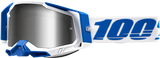 100% Racecraft 2 Goggle - Isola with Flash Silver Mirror Lens for Off-Road and Motocross