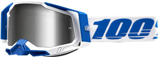100% Racecraft 2 Goggle - Isola with Flash Silver Mirror Lens for Off-Road and Motocross