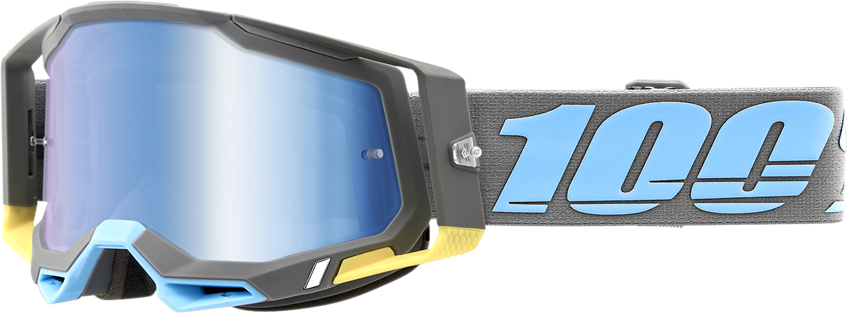 100% Racecraft 2 Goggle with Blue Mirror Lens - Trinidad Edition for ATV, Motorcycle, and Off-Road Vehicles Part 50010-00008