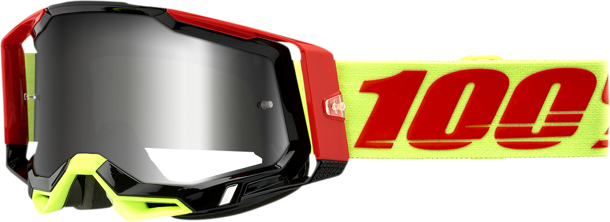 100% Racecraft 2 Goggle with Wiz Frame and Flash Silver Mirror Lens - Youth and Adult Off-Road and Motocross
