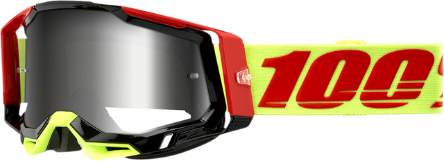 100% Racecraft 2 Goggle with Wiz Frame and Flash Silver Mirror Lens - Youth and Adult Off-Road and Motocross