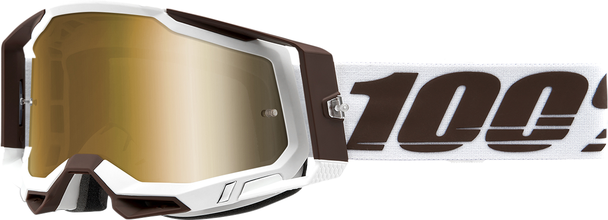 100% Racecraft 2 Snowbird Goggle with True Gold Mirror Lens - Perfect for Off-Road and Motocross Vehicles