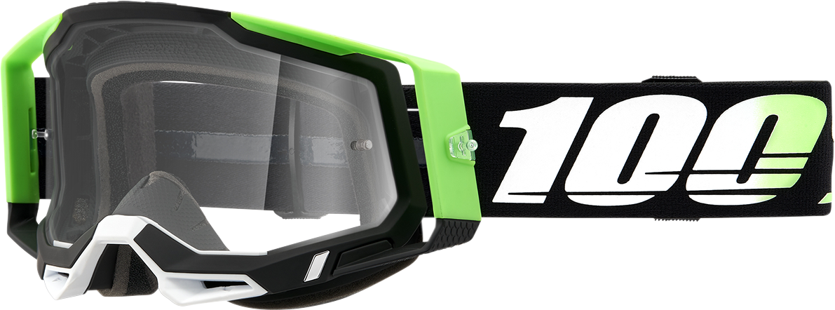 100% Racecraft 2 Goggle with Silver Mirror Lens - Kalkuta Design for Motocross and Off-Road Vehicles