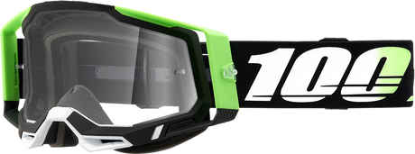 100% Racecraft 2 Goggle with Silver Mirror Lens - Kalkuta Design for Motocross and Off-Road Vehicles
