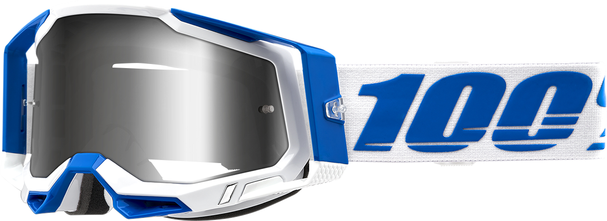 100% Racecraft 2 Goggle - Isola with Flash Silver Mirror Lens for Off-Road and Motocross