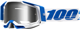 100% Racecraft 2 Goggle - Isola with Flash Silver Mirror Lens for Off-Road and Motocross