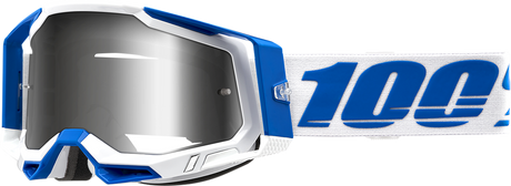 100% Racecraft 2 Goggle - Isola with Flash Silver Mirror Lens for Off-Road and Motocross