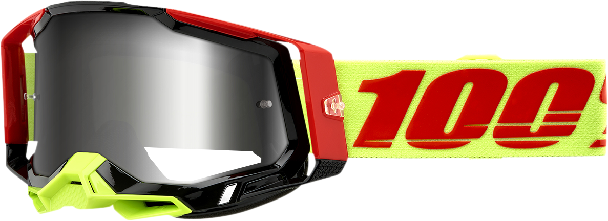 100% Racecraft 2 Goggle with Wiz Frame and Flash Silver Mirror Lens - Youth and Adult Off-Road and Motocross